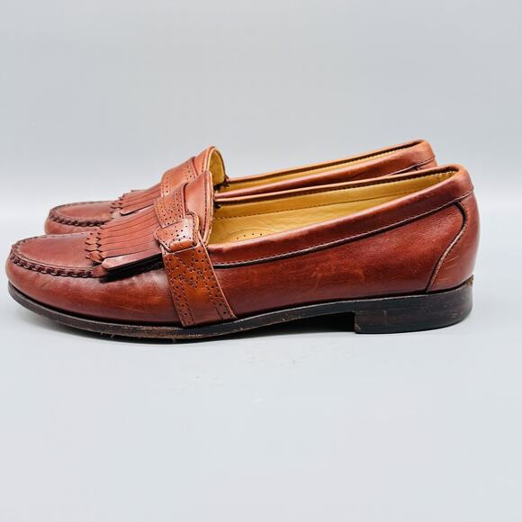 Allen Edmonds Shoes Mens 10 C Brown Leather Loafers Dress USA Springvale - Picture 5 of 11